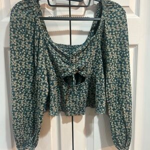 Floral Green Women's Top